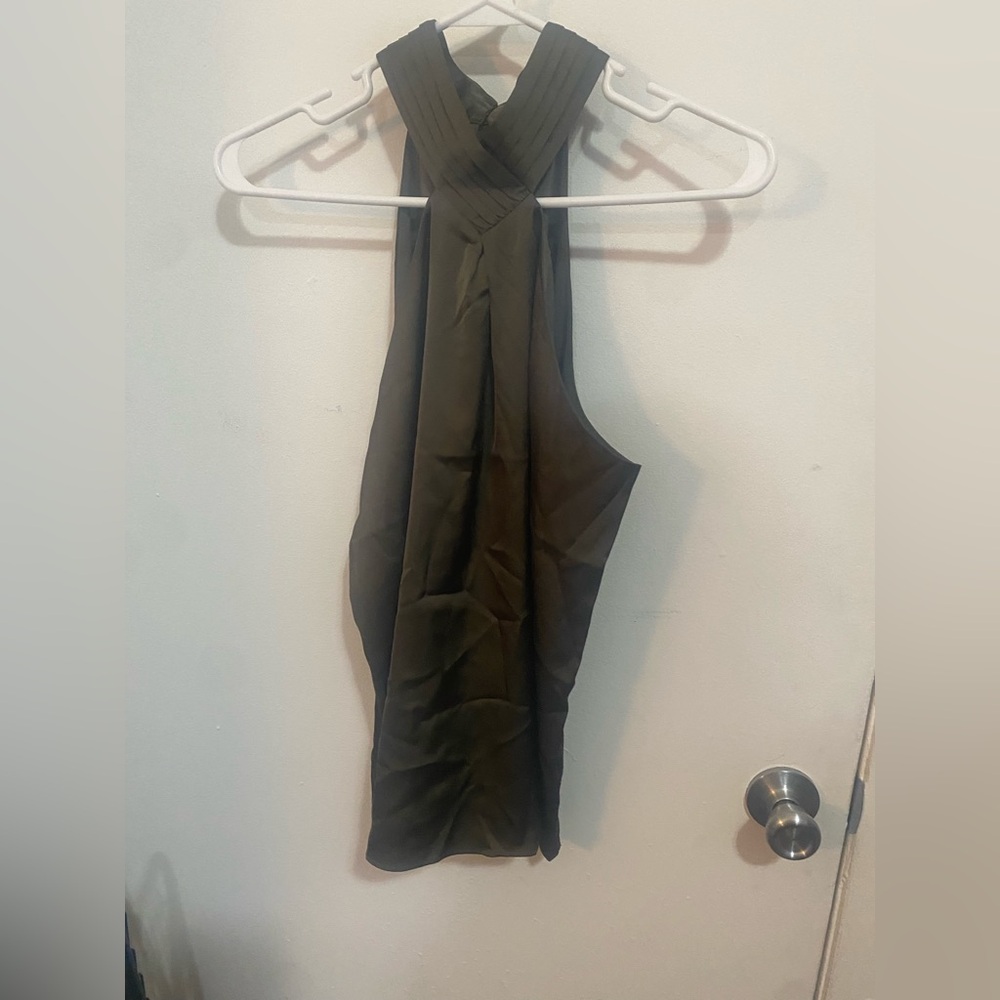 Express Olive Green Sleeveless Blouse